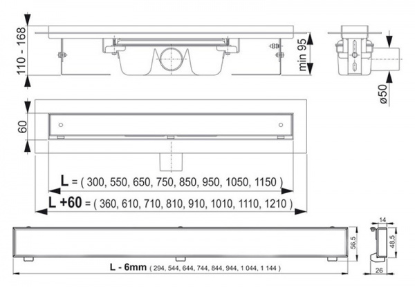 ������� ����� AlcaPlast APZ107-Floor 750 � �������� � �������