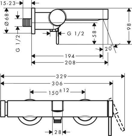 ��������� Hansgrohe Finoris 76420700 ��� ����� � �����, ������� �����