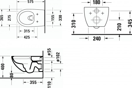 �������� ������ Duravit Architec 45720900A1 + ����������� Geberit Duofix Delta 3 � 1 � ������� �����