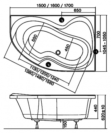 ��������� ����� Ravak Rosa II 160x105 R � �������