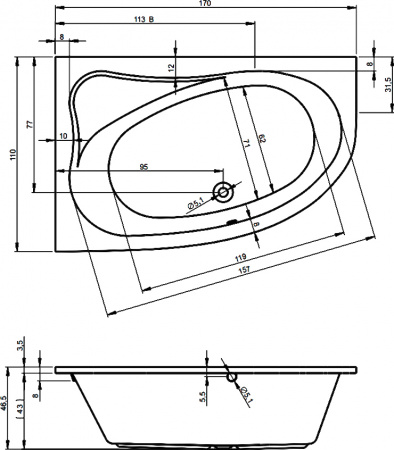 ��������� ����� Riho Lyra 170x110 R