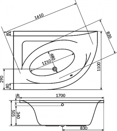 ��������� ����� Excellent Aquarella WAEX.ARL17.SMART L, 170�110
