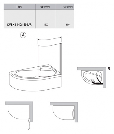 ������ �� ����� Ravak CVSK1 140/150 R
