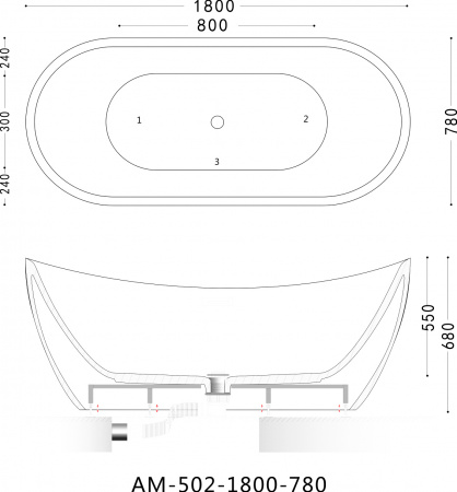 ��������� ����� Art&Max AM-502-1800-780 180x80