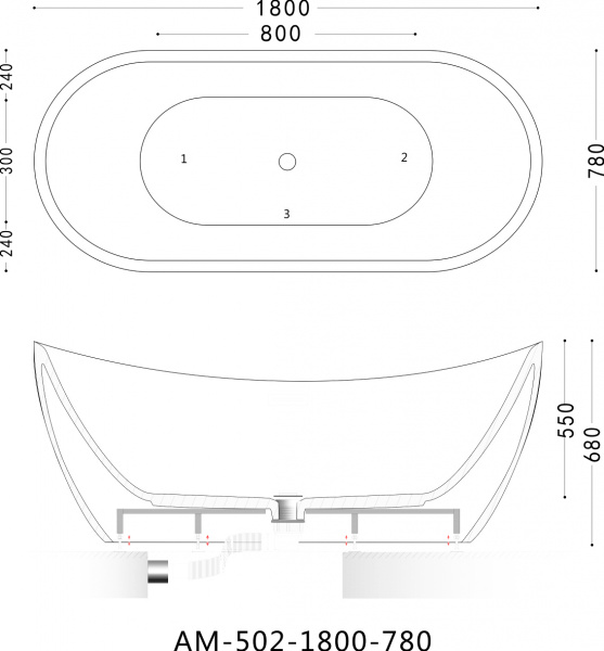 ��������� ����� Art&Max AM-502-1800-780 180x80