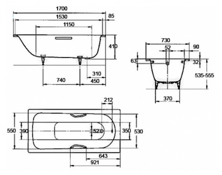 �������� ����� Kaldewei Advantage Saniform Plus 371-1 � ��������� Easy-Clean