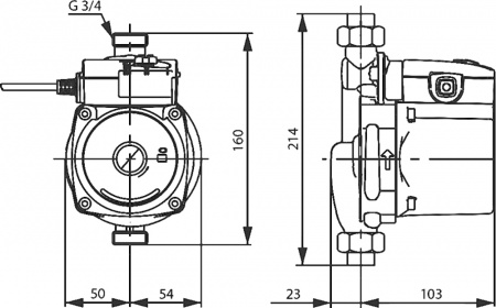 �������������� ����� Grundfos UP� 15-90 160 230V 50Hz