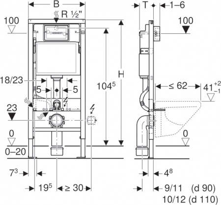 �������� ������ Duravit ME by Starck � ����������� + ����������� Geberit Duofix 458.133.21.1 � ������� �����