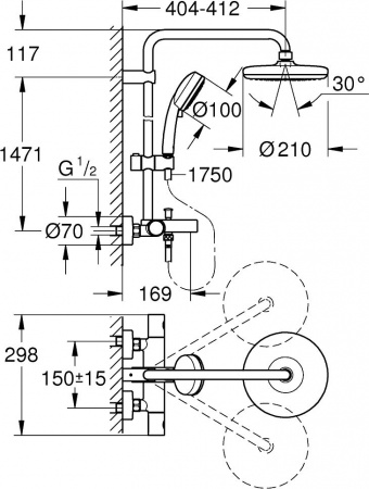 ������� ������ Grohe Tempesta Cosmopolitan 210 26223001