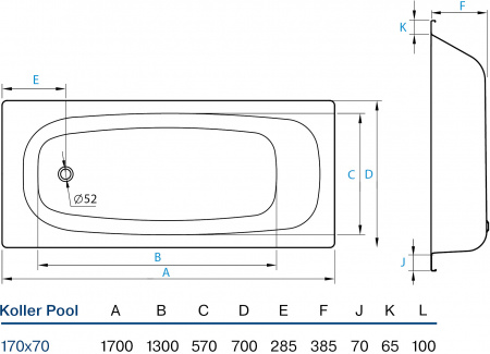 �������� ����� Koller Pool 170x70 ��