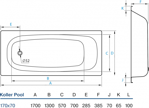 �������� ����� Koller Pool 170x70 ��