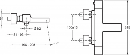 ��������� Jacob Delafon Strayt E9127-CP ��� ����� � �����