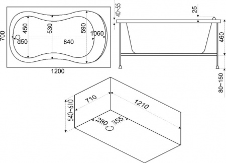 ��������� ����� Bas ������� 120x70 + �������� ��� ����