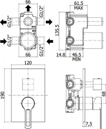 ��������� Paffoni Ringo RIN019CR/M � ���������� ������, ��� ����� � �����