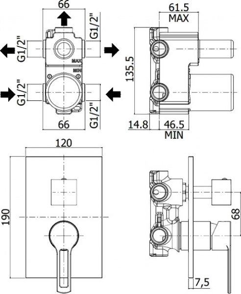 ��������� Paffoni Ringo RIN019CR/M � ���������� ������, ��� ����� � �����