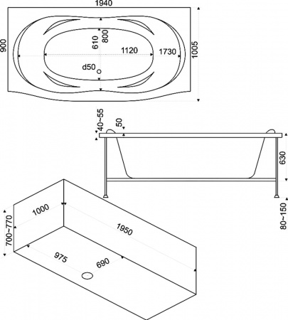 ��������� ����� Bas ������ 190x100 + �������� ��� ����