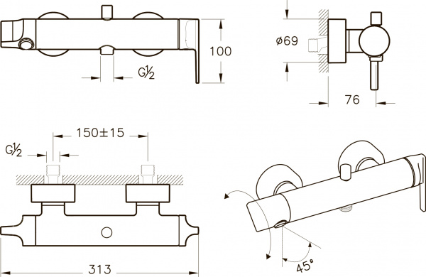 ��������� VitrA Suit A42488EXP ��� ����� � �����
