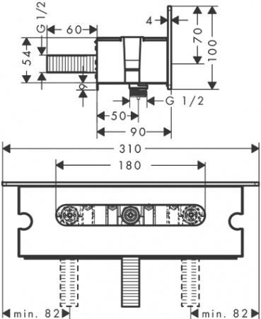 ��������� ����������� Hansgrohe Fixfit Porter 300 26456400 ��������� ��� ����
