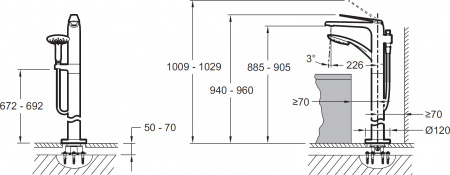 ��������� Jacob Delafon Avid E97367-CP ��������� ��� ���������� �����