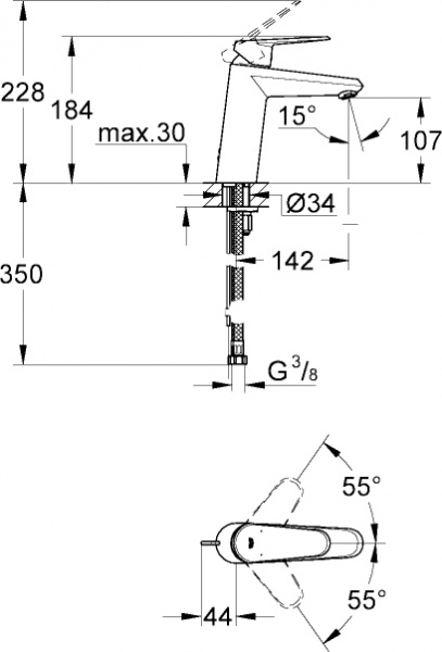  Grohe Eurodisc Cosmopolitan 23449002  