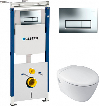 ��������  ������� ����������� ��� �������� Geberit Duofix ���������� 458.125.21.1 4 � 1 � ������� ����� + ������ ��������� Jacob Delafon Presquile E44