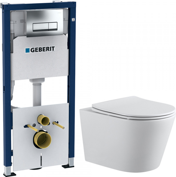 �������� ������ ��������� Aquanet Betto 2.0 W rimless + ������� ����������� ��� �������� Geberit Duofix 458.128.21.1 4 � 1 � ������� �����