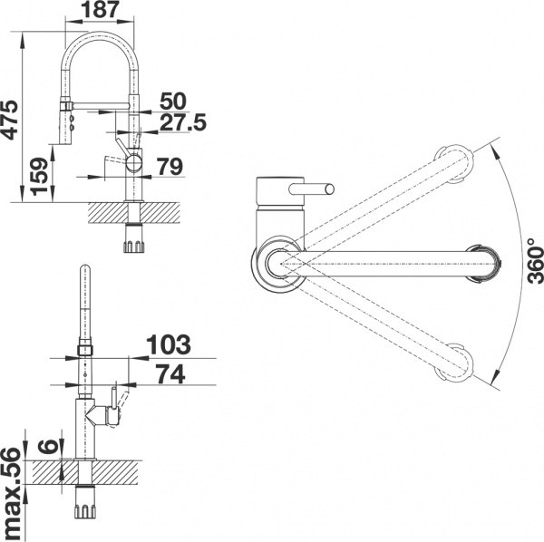 ��������� Blanco Catris-S Flexo 525792 ��� �������� �����