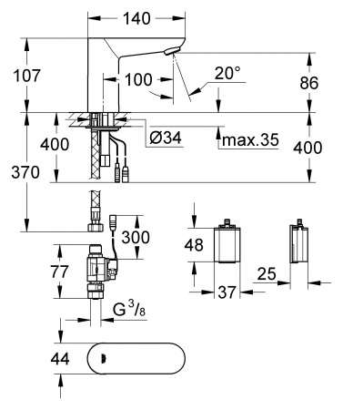 ��������� Grohe Euroeco Cosmopolitan E 36271000 ��� ��������