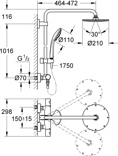 ������� ������ Grohe Euphoria XXL System 210 27964000
