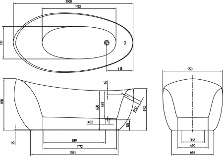 ��������� ����� Villeroy & Boch Aveo new generation UBQ194AVE9W1V-01 190x95, ���������� �����