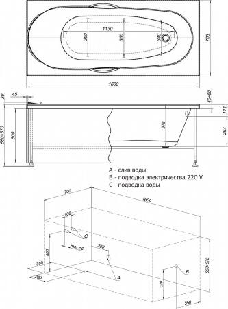 ��������� ����� Aquanet Dali 239538 160x70 � ��������
