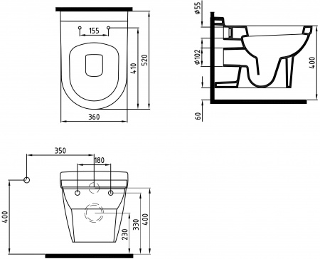 ��������  ������ ��������� Bien Orion + ������� ����������� ��� �������� Geberit Duofix Delta 458.124.21.1 3 � 1 � ������� �����, ����
