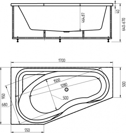 ��������� ����� ������� ����� MED180-0000037 170x95 L, ��������� ������