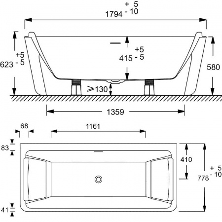 ��������� ����� Jacob Delafon Reve E6D440-0 180�78