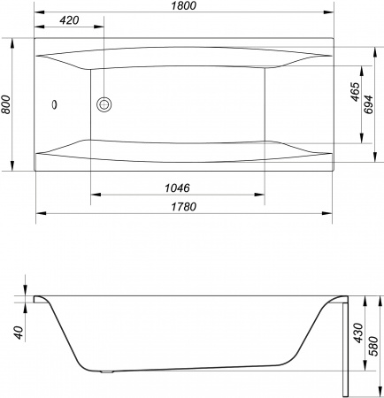 ��������� ����� Cersanit Virgo 180x80 + ����-�������