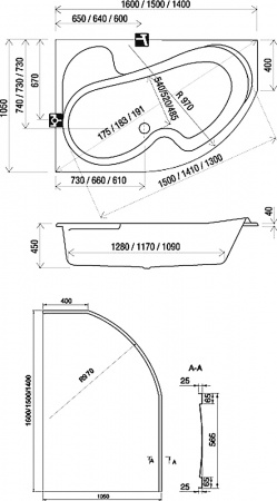 ��������� ����� Ravak Rosa I R 140x105 � �������