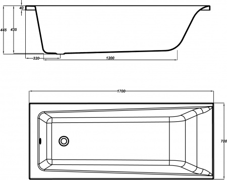 ��������� ����� Cersanit Lorena 170x70 ������ ����� + ����-�������