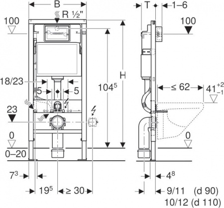 ������� ����������� ��� �������� Geberit Duofix 458.133.21.1 � ������� �����