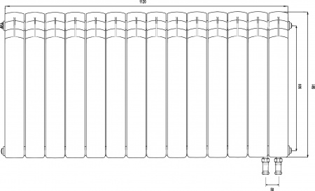 �������� ��������������� Royal Thermo Piano Forte 500 VDR silver satin, 14 ������, �����������