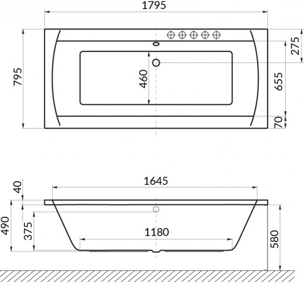 ��������� ����� Excellent Aquaria Lux 180x80