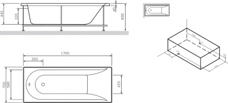 ��������� ����� AM.PM Spirit V2.0 170x70 � �������� + ������ �� ����� + ���������� AM.PM �� 30 ���� �������� �� �����������