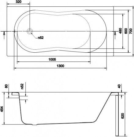 ��������� ����� Cersanit Nike 150x70 ������ �����