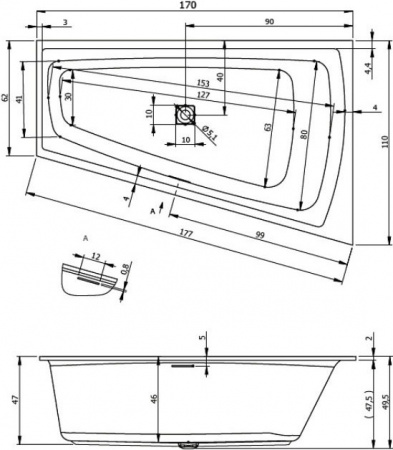 ��������� ����� Riho Still Smart L 170x110 � �������������