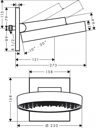 ������� ��� Hansgrohe Rainfinity 250 26227700 ������� �����