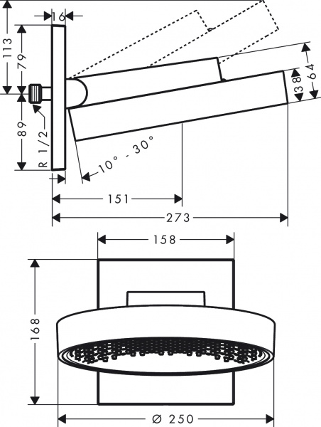 ������� ��� Hansgrohe Rainfinity 250 26227700 ������� �����