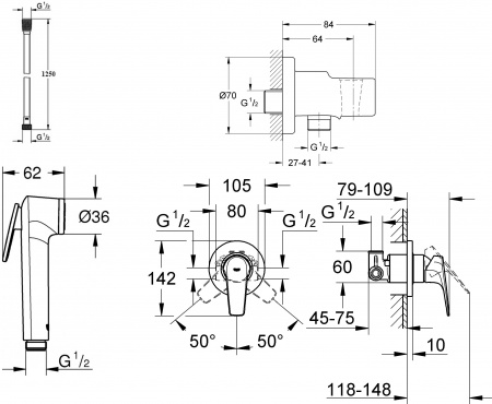   Grohe BauFlow 124900  ,   