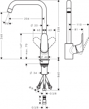 ��������� Hansgrohe Focus M41 31822000 ��� �������� �����, ����
