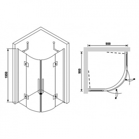 ������� ������ RGW Leipzig LE-55 900x900x1950 ������� ����, ������ ������