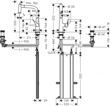 ��������� Hansgrohe Metris Select M71 73805000 ��� �������� �����, ����