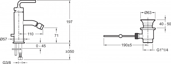��������� Jacob Delafon Purist E14434-4A-CP ��� ����